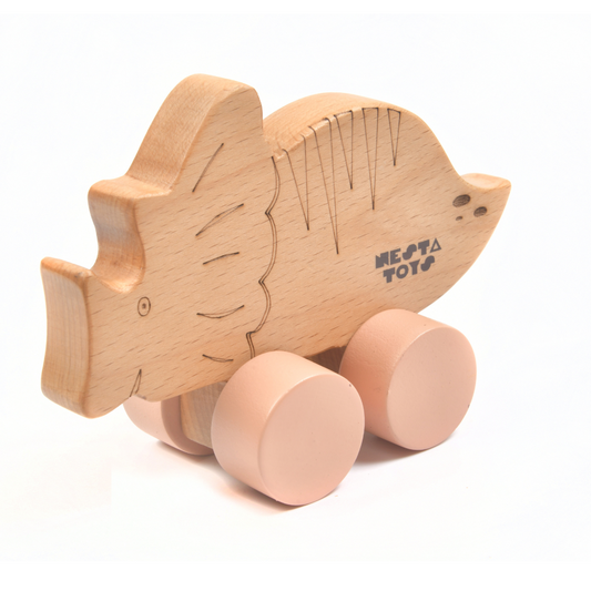 Wooden Dinosaur Car Toy